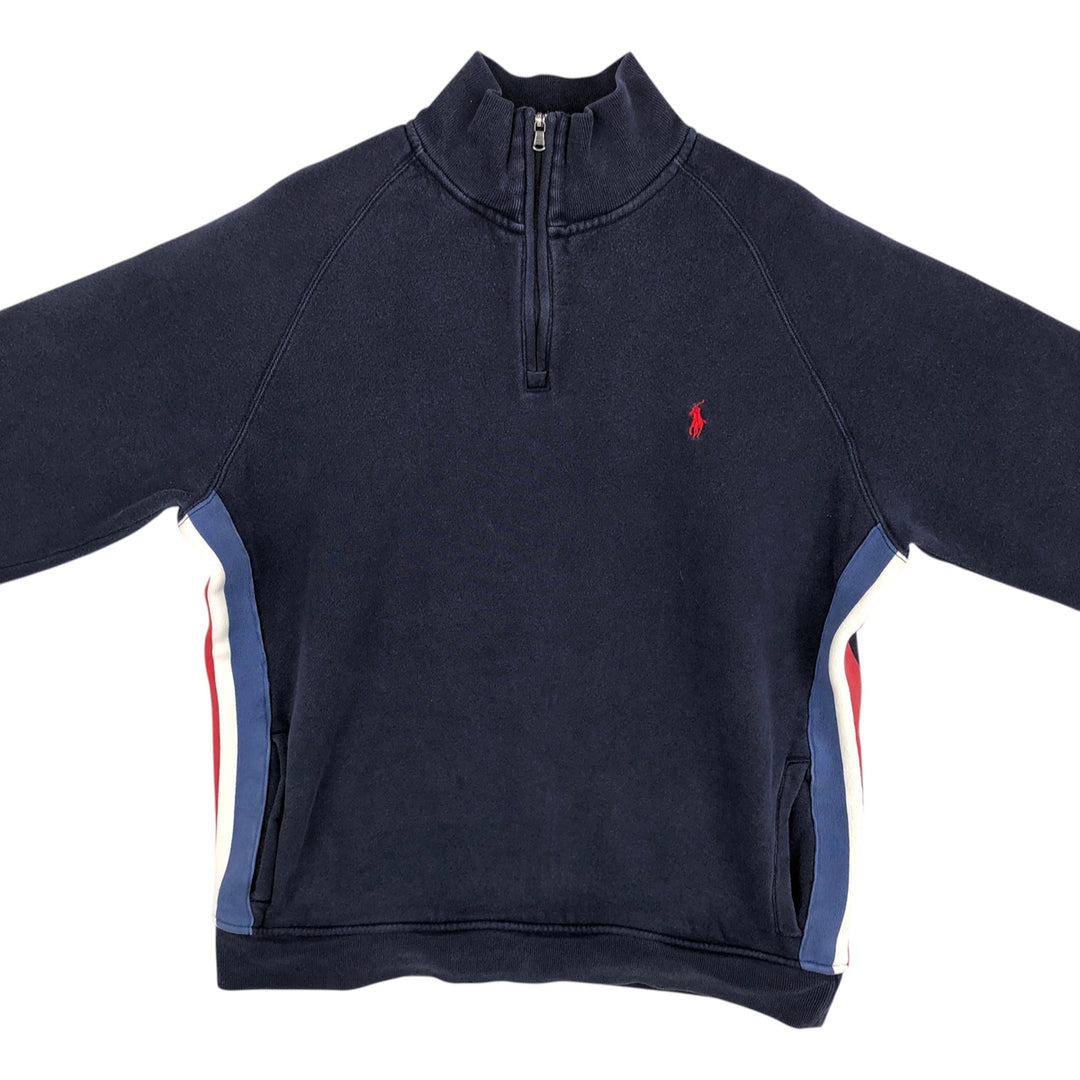 Ralph Lauren POLO by Ralph Lauren Half-Zip Sweatshirt, Men's Size L cotton navy blue type Vintage Second Hand