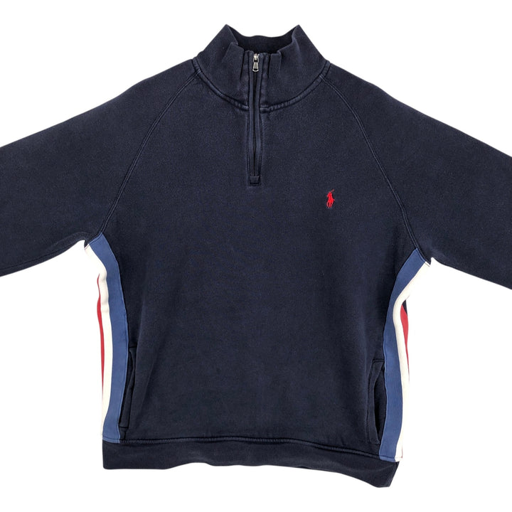 Ralph Lauren POLO by Ralph Lauren Half-Zip Sweatshirt, Men's Size L cotton navy blue type Vintage Second Hand