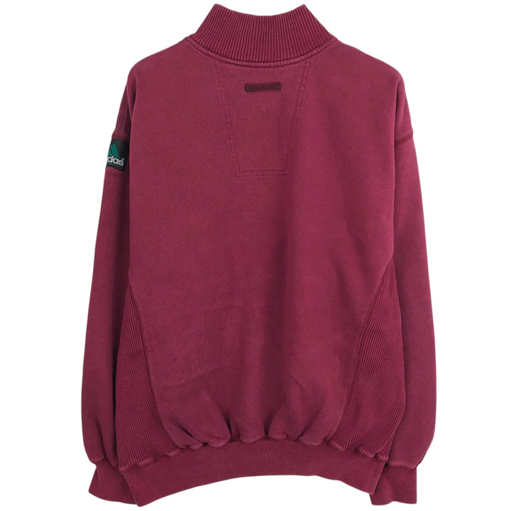 90'S Adidas Equipment Half-Zip Sweatshirt, Men's Size M (approx.), Vintage cotton wine-red Vintage Second Hand