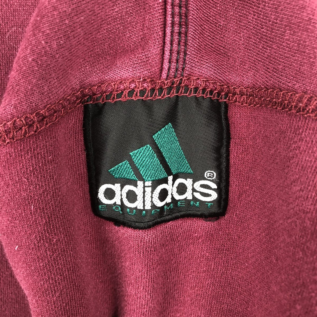 90'S Adidas Equipment Half-Zip Sweatshirt, Men's Size M (approx.), Vintage cotton wine-red Vintage Second Hand