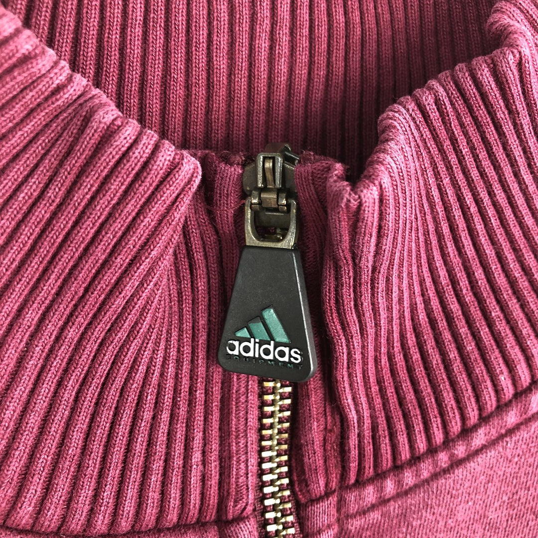 90'S Adidas Equipment Half-Zip Sweatshirt, Men's Size M (approx.), Vintage cotton wine-red Vintage Second Hand