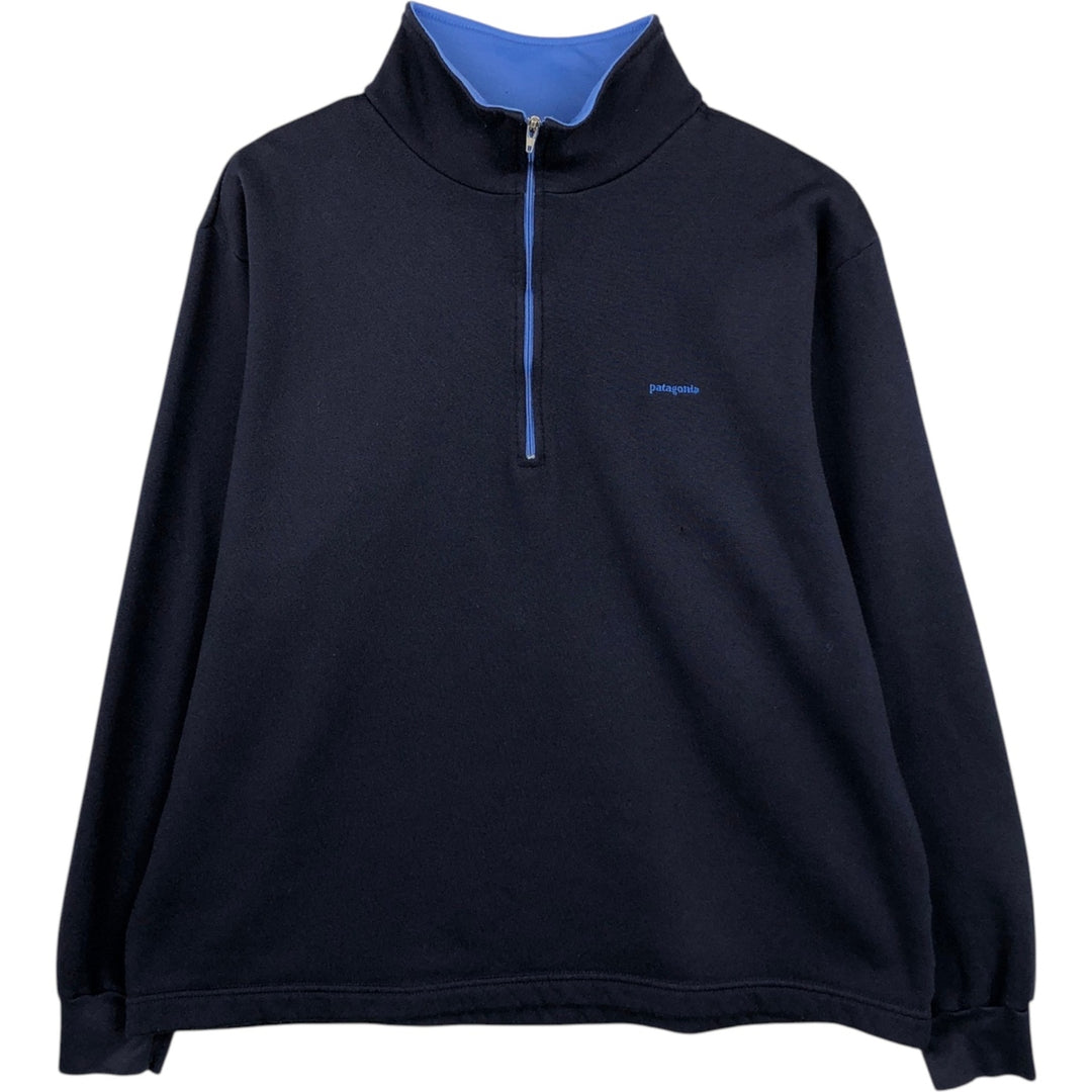 Patagonia CAPILENE Half-Zip Fleece Pullover, Made in USA, Men's XL (approx.) polyester navy blue type Vintage Second Hand