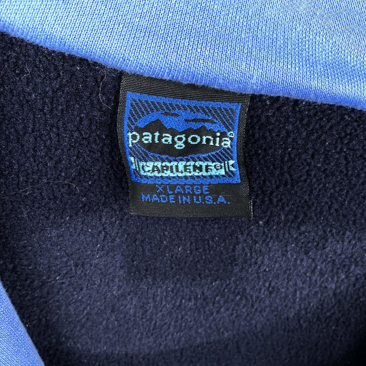 Patagonia CAPILENE Half-Zip Fleece Pullover, Made in USA, Men's XL (approx.) polyester navy blue type Vintage Second Hand