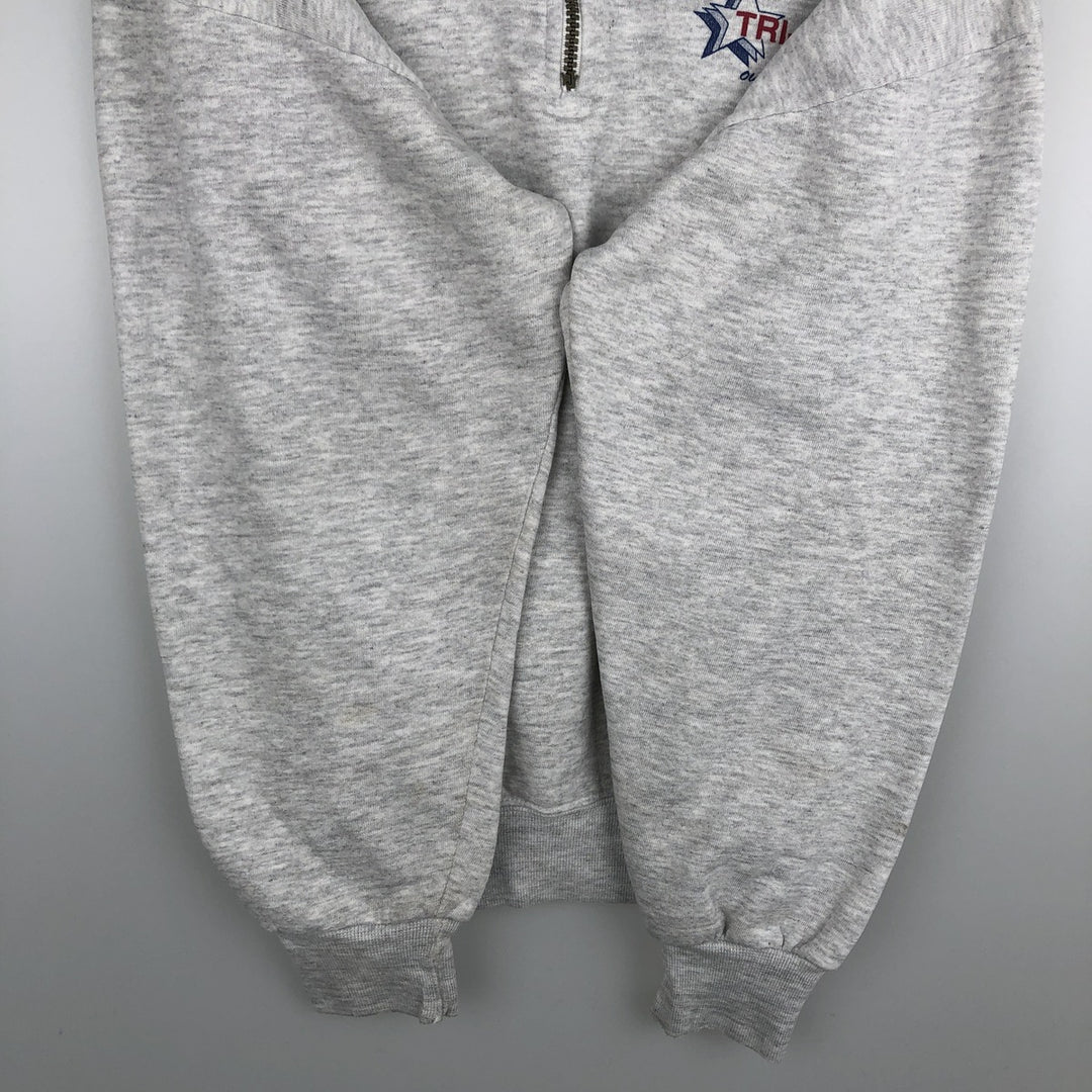 JERSEY'S SUPER SWEATS Half-Zip Sweatshirt, Made in USA, Men's Size L (Equivalent), with Collar cotton gray type Vintage Second Hand