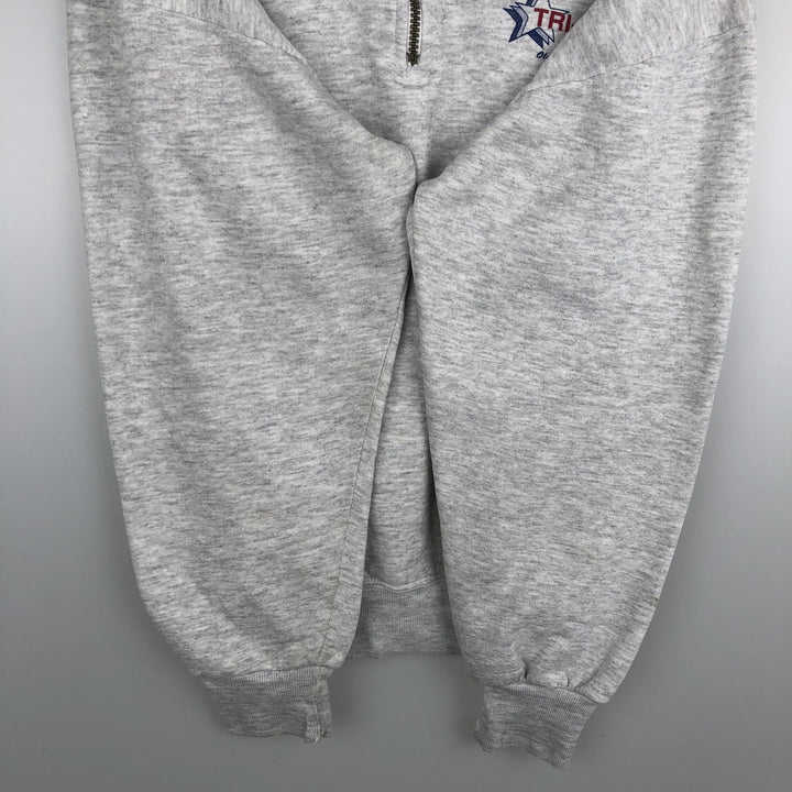 JERSEY'S SUPER SWEATS Half-Zip Sweatshirt, Made in USA, Men's Size L (Equivalent), with Collar cotton gray type Vintage Second Hand