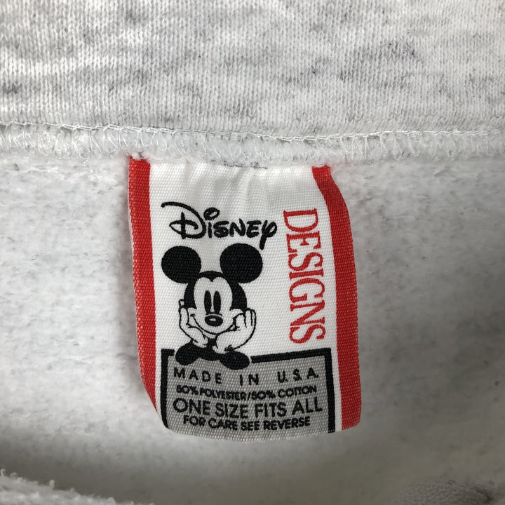 Disney MICKEY MOUSE Half-Zip Sweatshirt, Made in USA, Men's Size XL (approx.) polyester gray type Vintage Second Hand