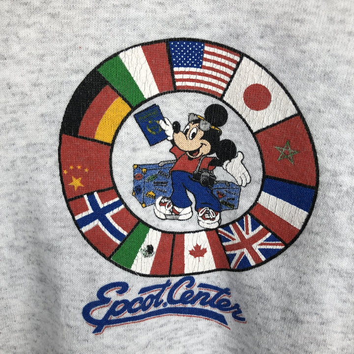 Disney MICKEY MOUSE Half-Zip Sweatshirt, Made in USA, Men's Size XL (approx.) polyester gray type Vintage Second Hand