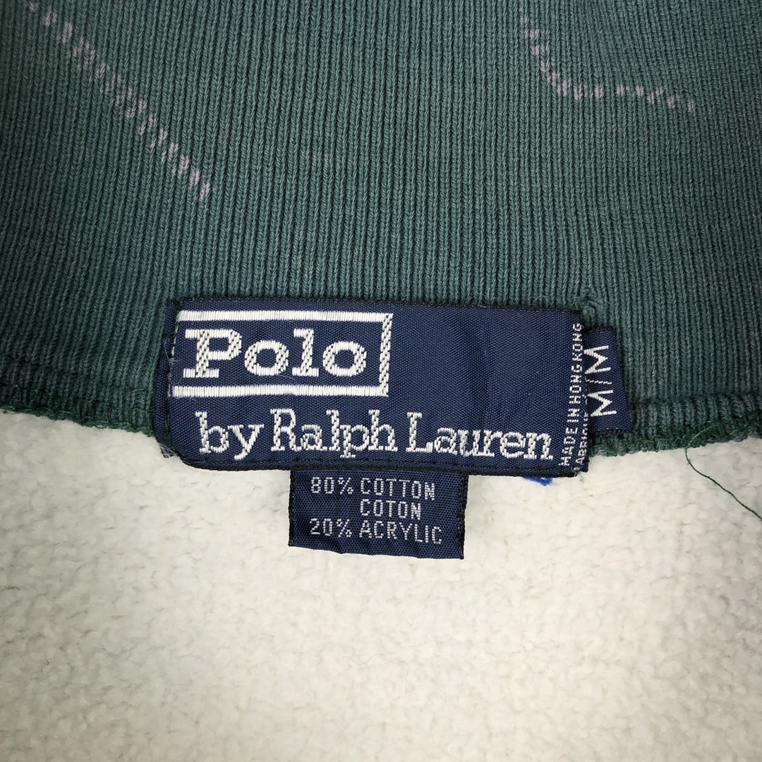 Ralph Lauren POLO by Ralph Lauren Striped Pattern Half-Zip Sweatshirt, Men's Size L cotton green type Vintage Second Hand