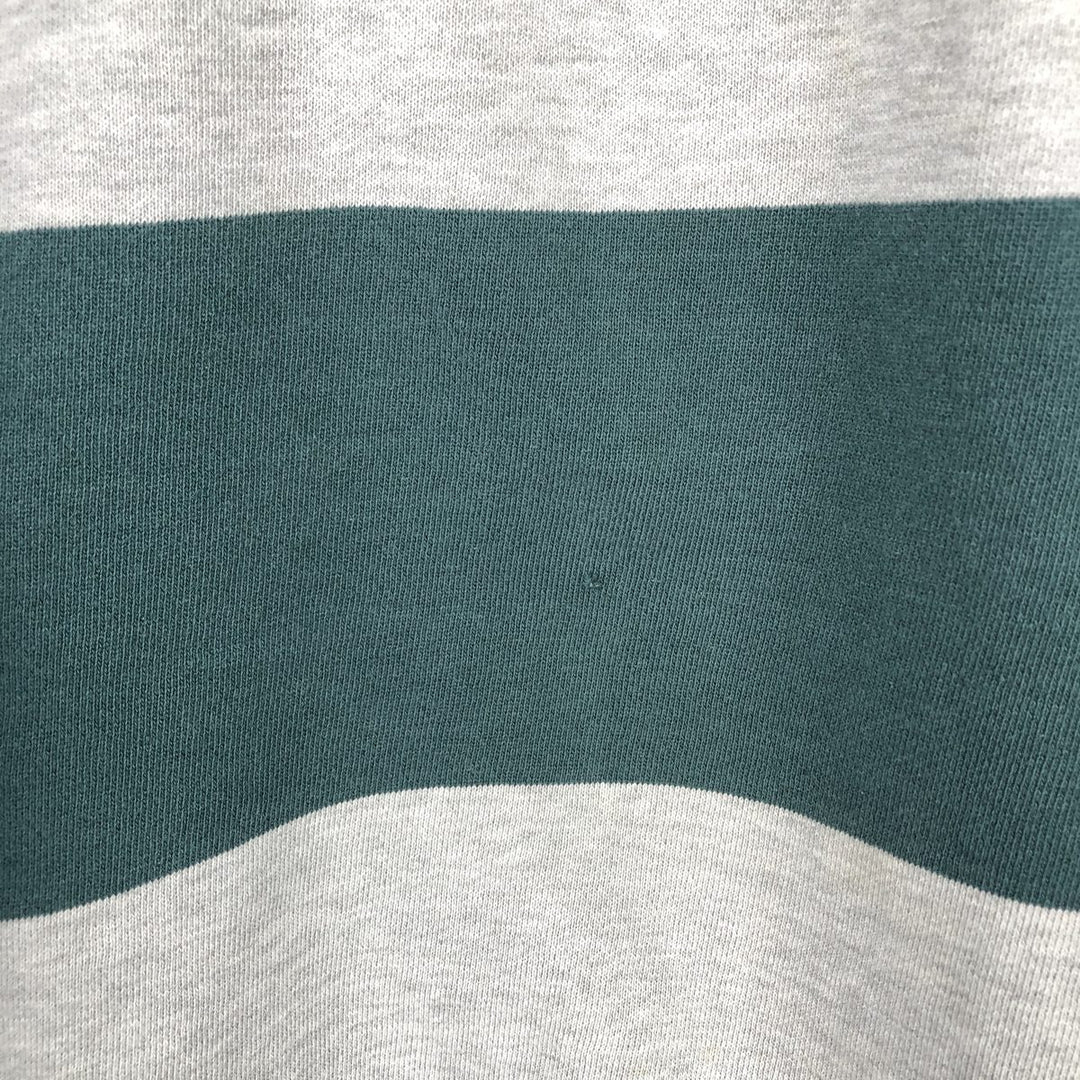 Ralph Lauren POLO by Ralph Lauren Striped Pattern Half-Zip Sweatshirt, Men's Size L cotton green type Vintage Second Hand