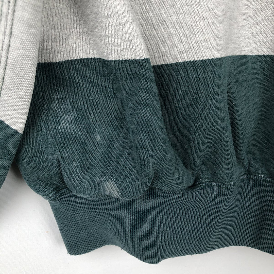 Ralph Lauren POLO by Ralph Lauren Striped Pattern Half-Zip Sweatshirt, Men's Size L cotton green type Vintage Second Hand