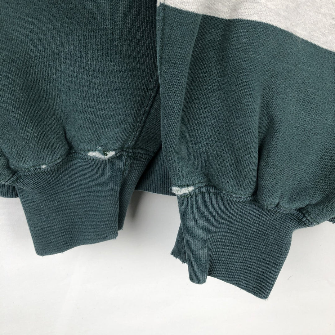 Ralph Lauren POLO by Ralph Lauren Striped Pattern Half-Zip Sweatshirt, Men's Size L cotton green type Vintage Second Hand