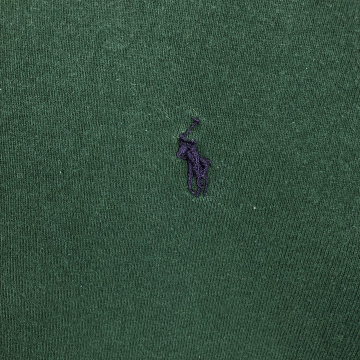 Ralph Lauren POLO by Ralph Lauren Half-Zip Sweatshirt, Made in USA, Men's Size L (approx.) cotton Green type dark green Vintage Second Hand