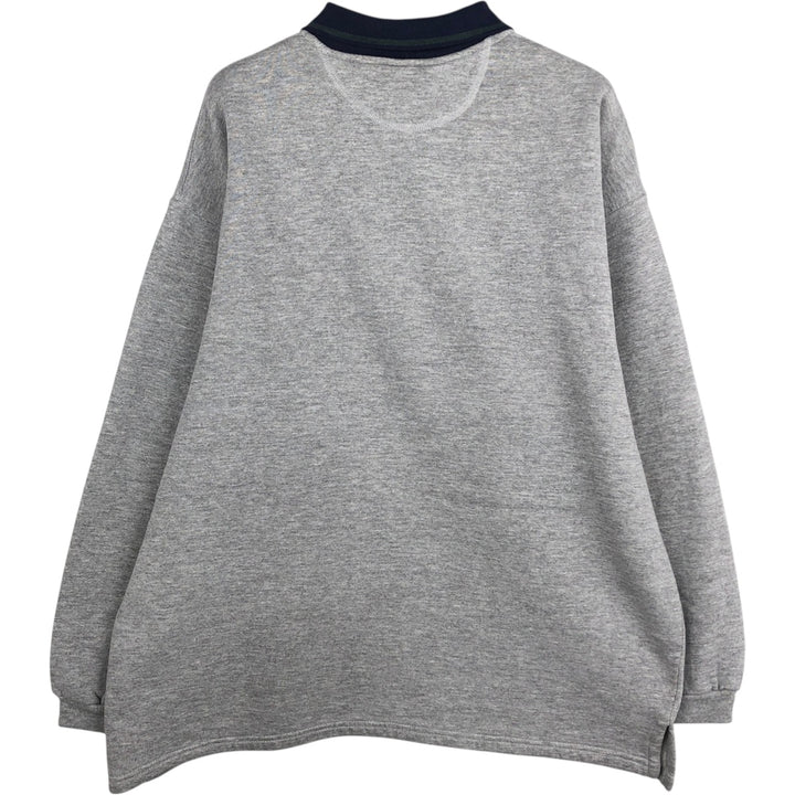 90'S Russell Collared Half-Zip Sweatshirt, Made in USA, Men's XL (approx.), Vintage polyester gray type Vintage Second Hand