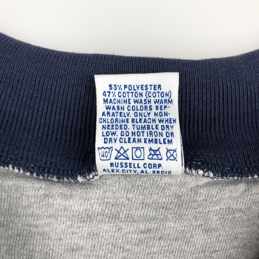 90'S Russell Collared Half-Zip Sweatshirt, Made in USA, Men's XL (approx.), Vintage polyester gray type Vintage Second Hand