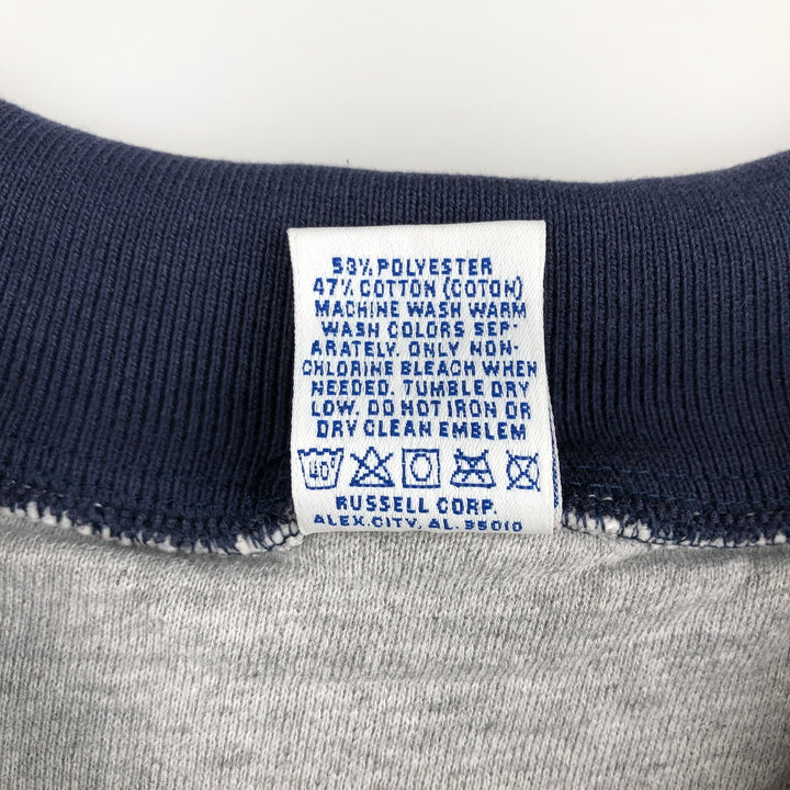 90'S Russell Collared Half-Zip Sweatshirt, Made in USA, Men's XL (approx.), Vintage polyester gray type Vintage Second Hand