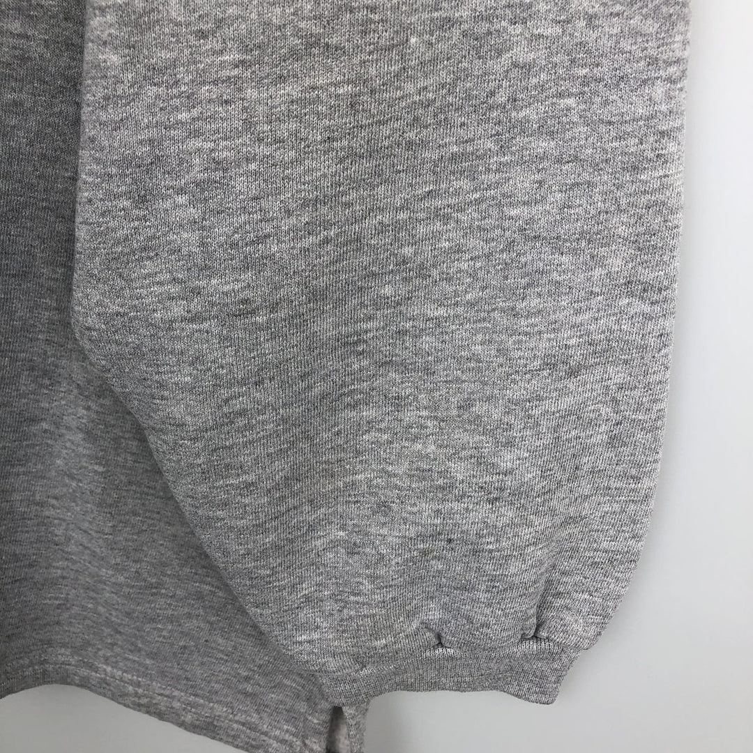 90'S Russell Collared Half-Zip Sweatshirt, Made in USA, Men's XL (approx.), Vintage polyester gray type Vintage Second Hand