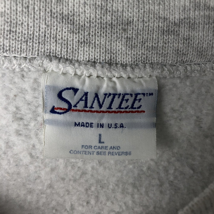 90'S Santee Printed Dog Animal Sweatshirt, Made in USA, Men's Size L (Equivalent), Vintage cotton white type Vintage Second Hand