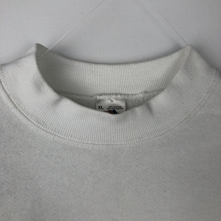 90'S Fruit of the Loom Dog Print Animal Sweatshirt Trainer Made in USA Men's XL Vintage cotton white type Vintage Second Hand