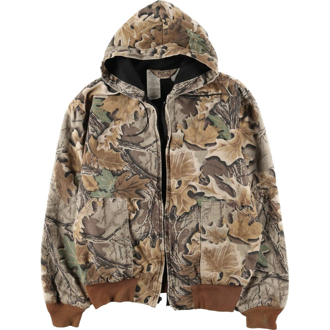 Special discounted price due to minor imperfections: ~90'S WALLS Realtree Camo Cotton Hoodie, Men's Size L (approx.), Vintage cotton brown type Vintage Second Hand