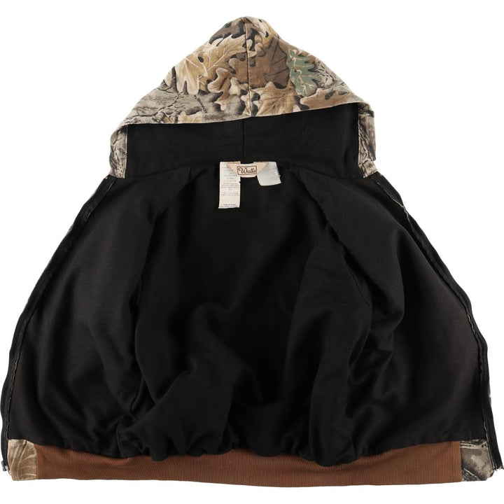 Special discounted price due to minor imperfections: ~90'S WALLS Realtree Camo Cotton Hoodie, Men's Size L (approx.), Vintage cotton brown type Vintage Second Hand