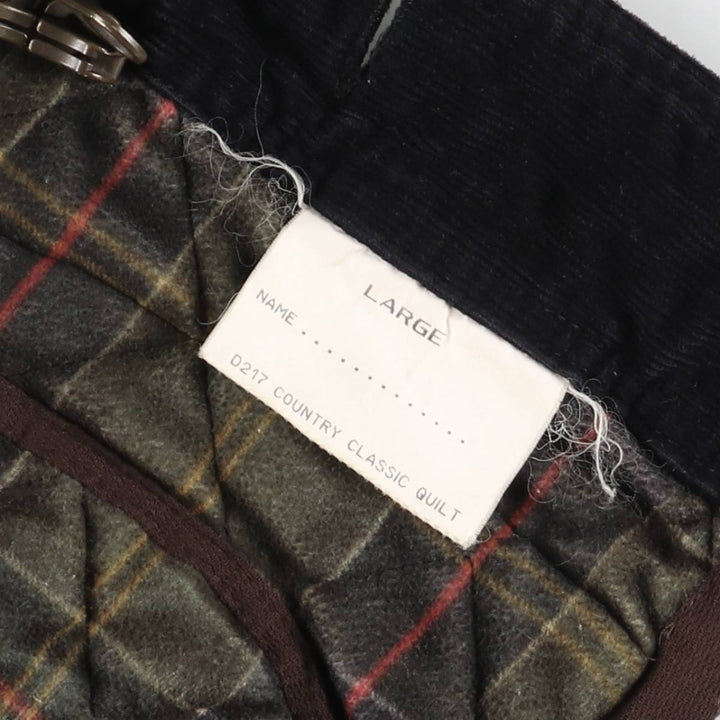 Barbour COUNTRY CLASSIC QUILT 3-Warrant Quilted Puffer Jacket (Men's Size L) unclear black type Vintage Second Hand
