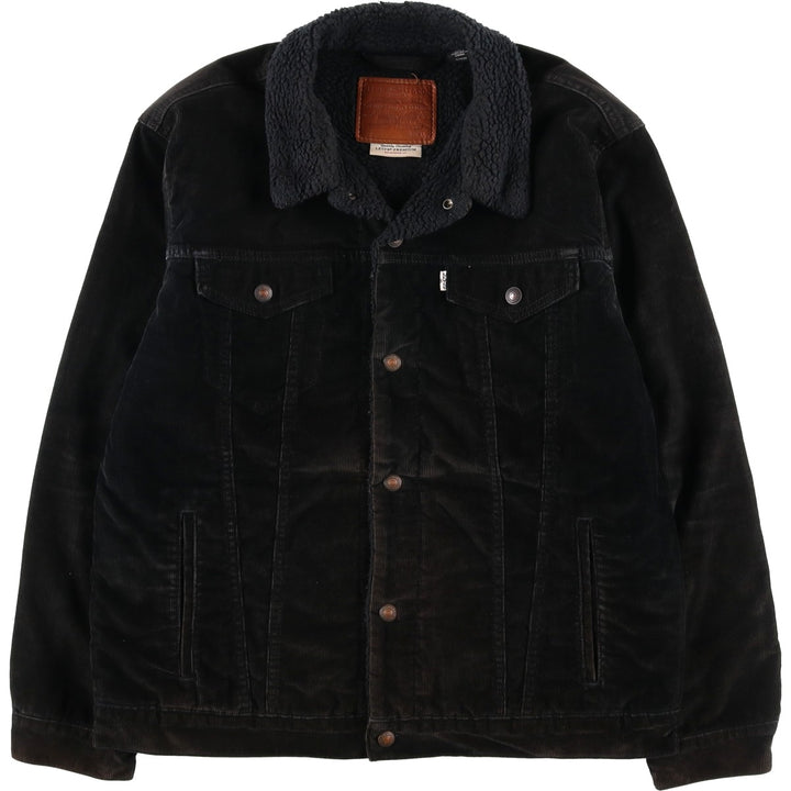 Levi's Trucker Jacket, Corduroy Boa Jacket, Men's XL cotton black type Vintage Second Hand