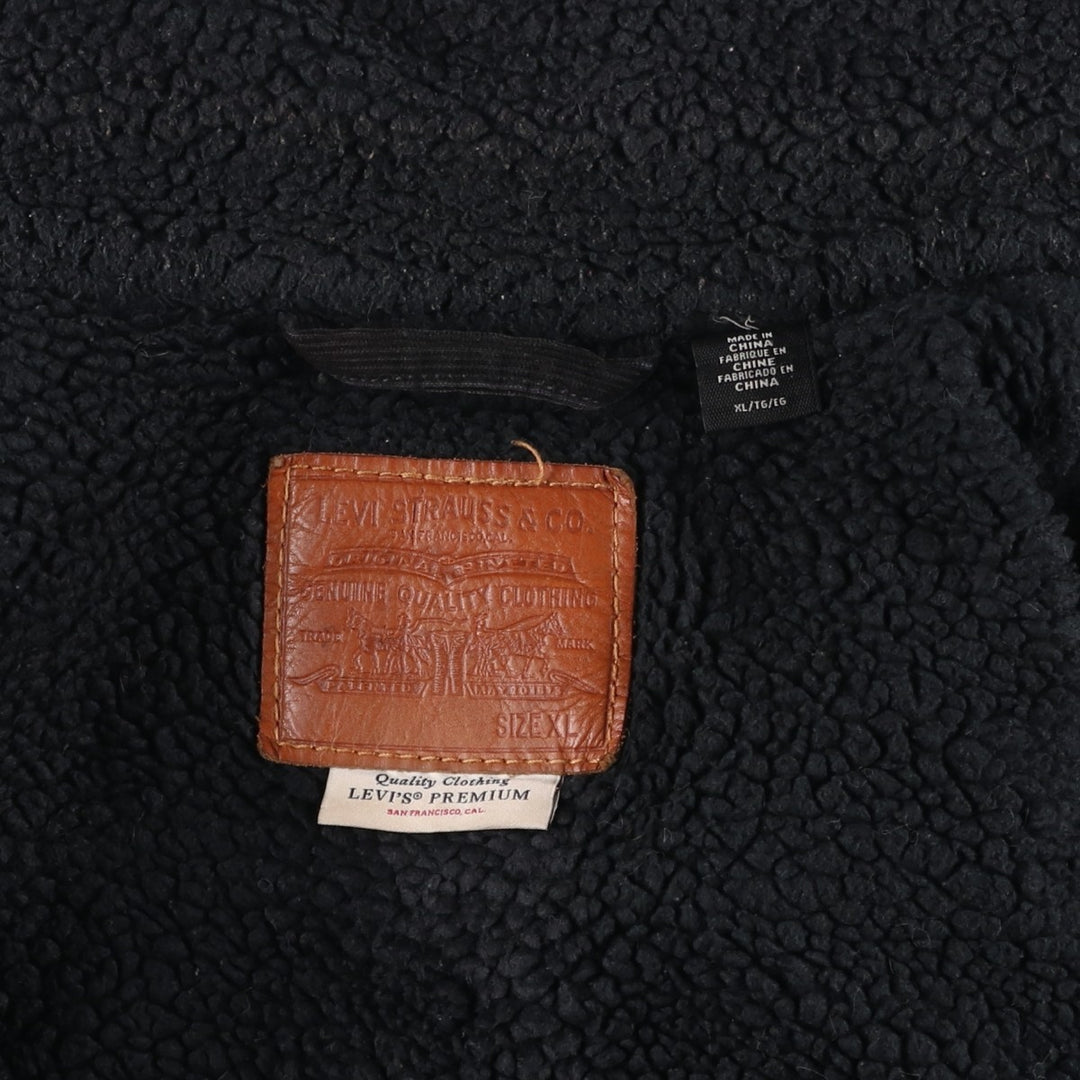 Levi's Trucker Jacket, Corduroy Boa Jacket, Men's XL cotton black type Vintage Second Hand