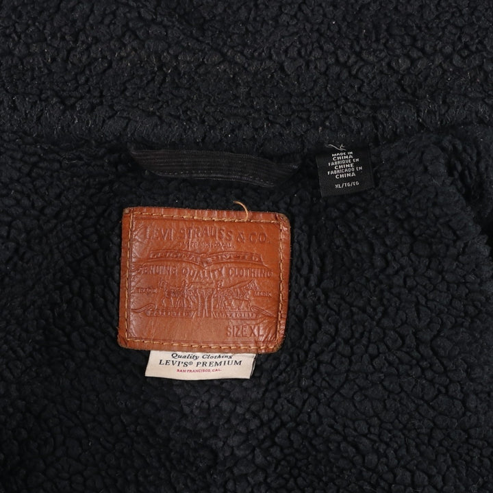 Levi's Trucker Jacket, Corduroy Boa Jacket, Men's XL cotton black type Vintage Second Hand