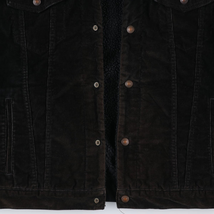 Levi's Trucker Jacket, Corduroy Boa Jacket, Men's XL cotton black type Vintage Second Hand