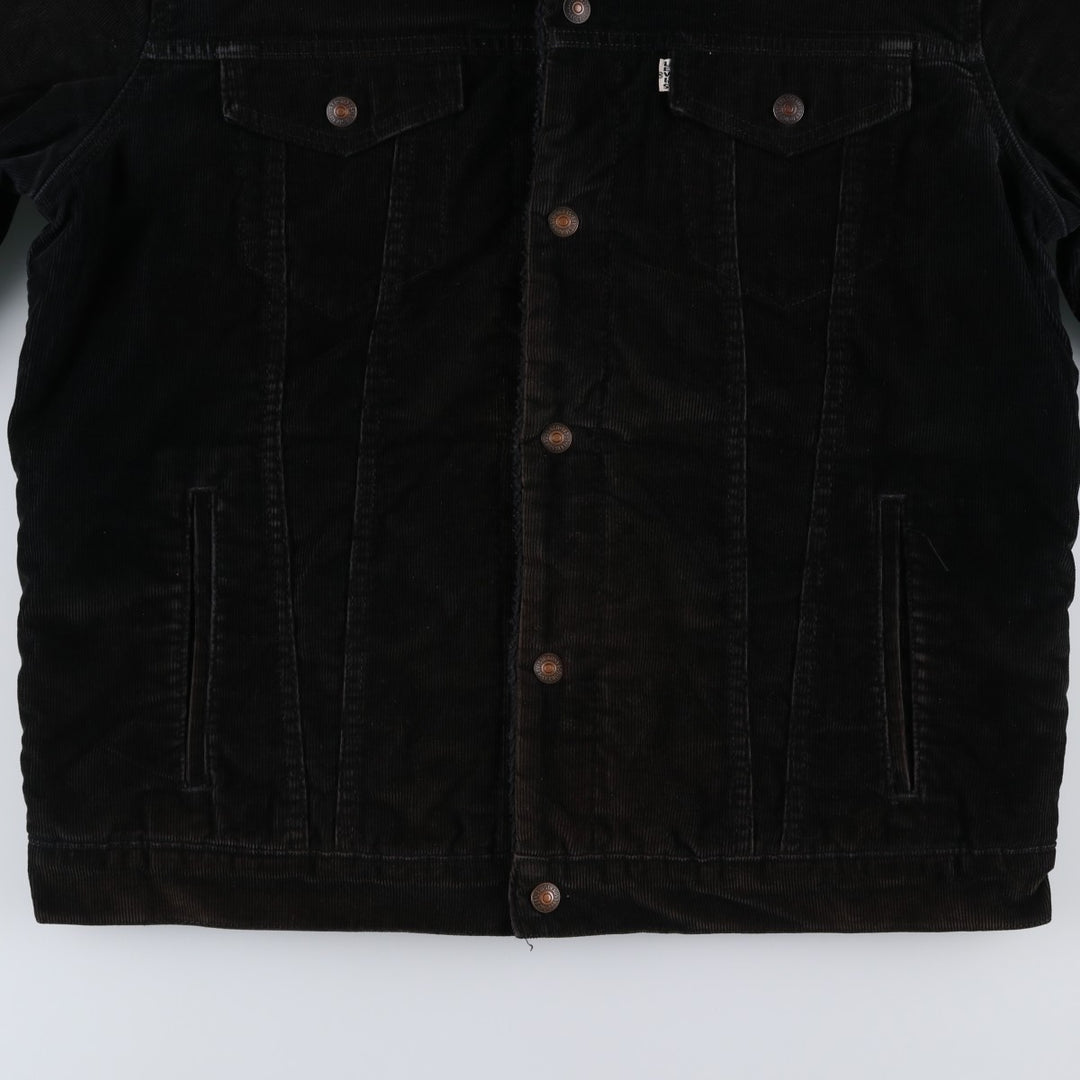 Levi's Trucker Jacket, Corduroy Boa Jacket, Men's XL cotton black type Vintage Second Hand