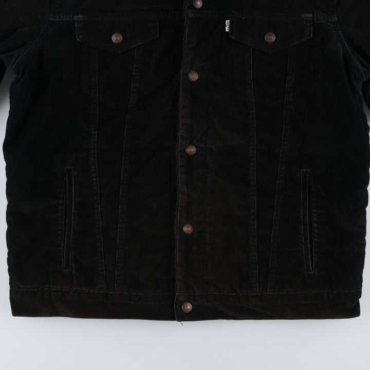 Levi's Trucker Jacket, Corduroy Boa Jacket, Men's XL cotton black type Vintage Second Hand