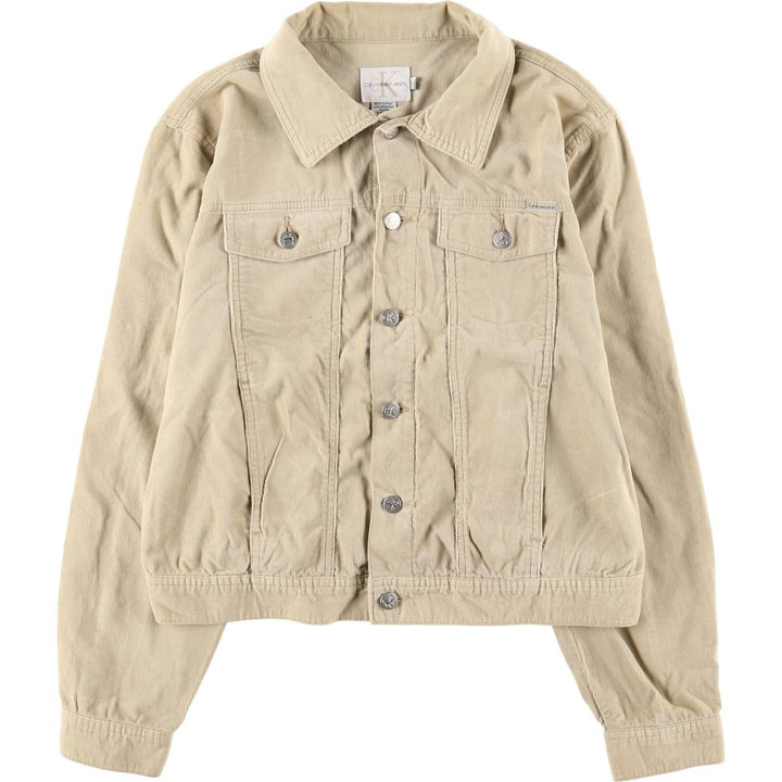 90s-00'S Calvin Klein Jeans Corduroy Jacket, Men's Size L (approx.), Vintage cotton Beige type Vintage Second Hand