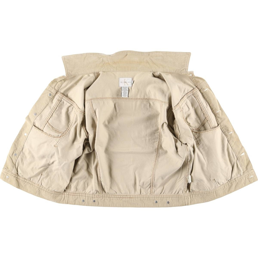 90s-00'S Calvin Klein Jeans Corduroy Jacket, Men's Size L (approx.), Vintage cotton Beige type Vintage Second Hand