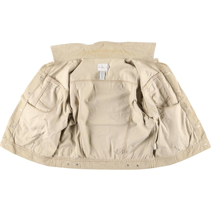 90s-00'S Calvin Klein Jeans Corduroy Jacket, Men's Size L (approx.), Vintage cotton Beige type Vintage Second Hand