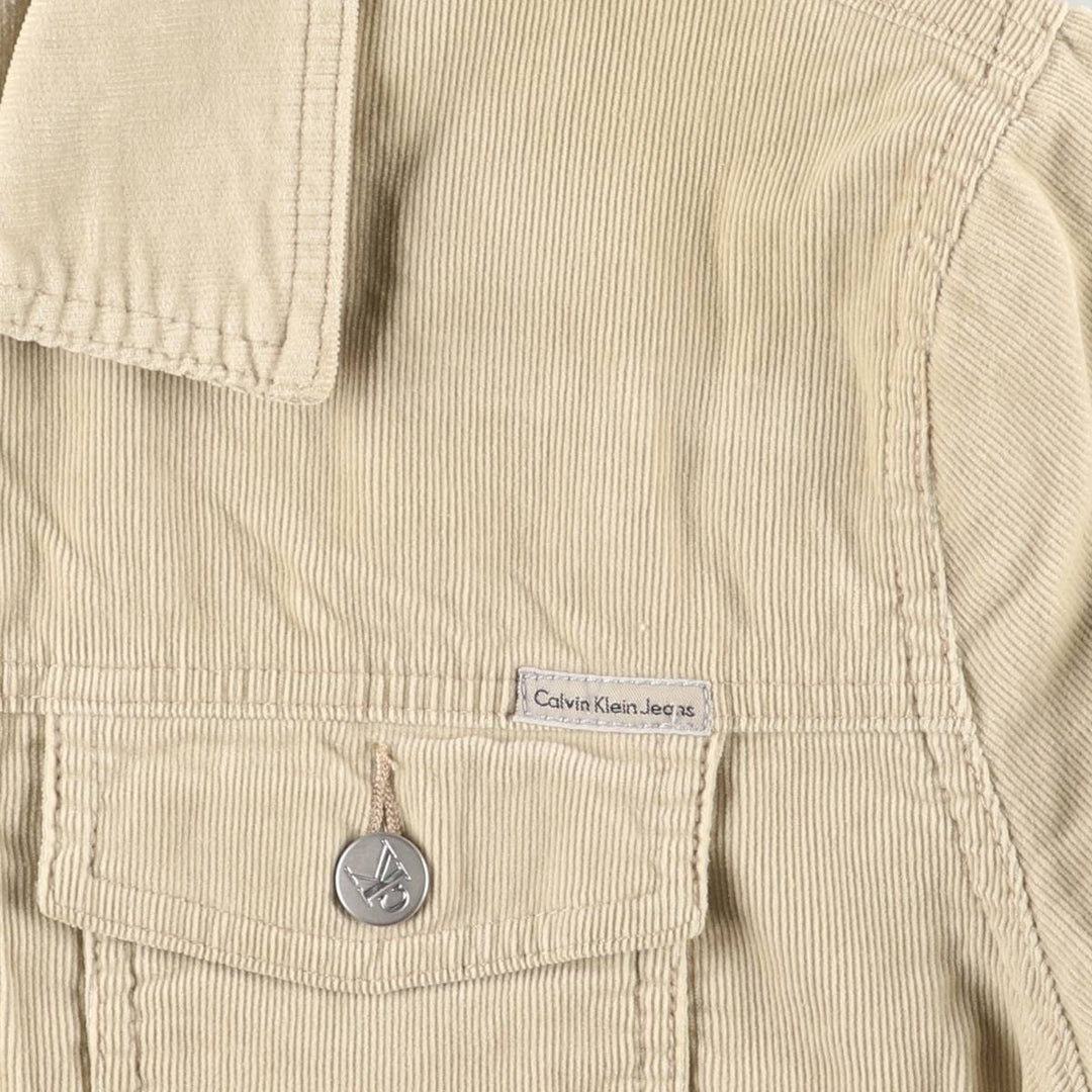 90s-00'S Calvin Klein Jeans Corduroy Jacket, Men's Size L (approx.), Vintage cotton Beige type Vintage Second Hand