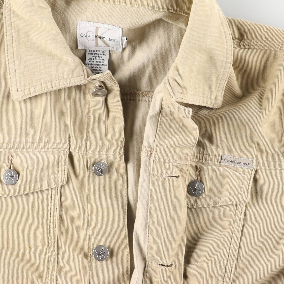 90s-00'S Calvin Klein Jeans Corduroy Jacket, Men's Size L (approx.), Vintage cotton Beige type Vintage Second Hand