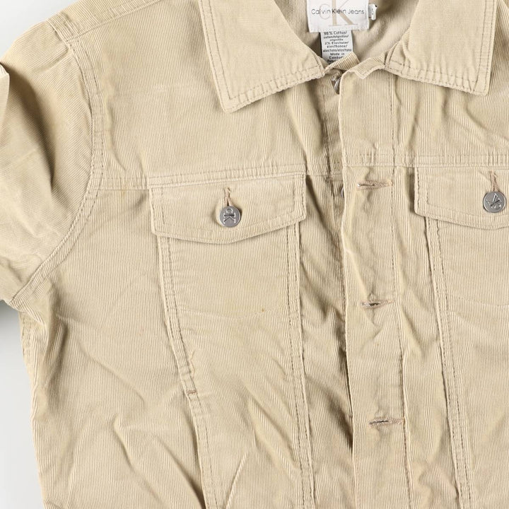 90s-00'S Calvin Klein Jeans Corduroy Jacket, Men's Size L (approx.), Vintage cotton Beige type Vintage Second Hand