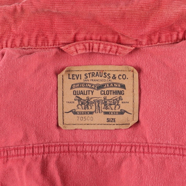 Levi's Trucker Jacket, Corduroy Jacket, Men's Size L unclear red type Vintage Second Hand