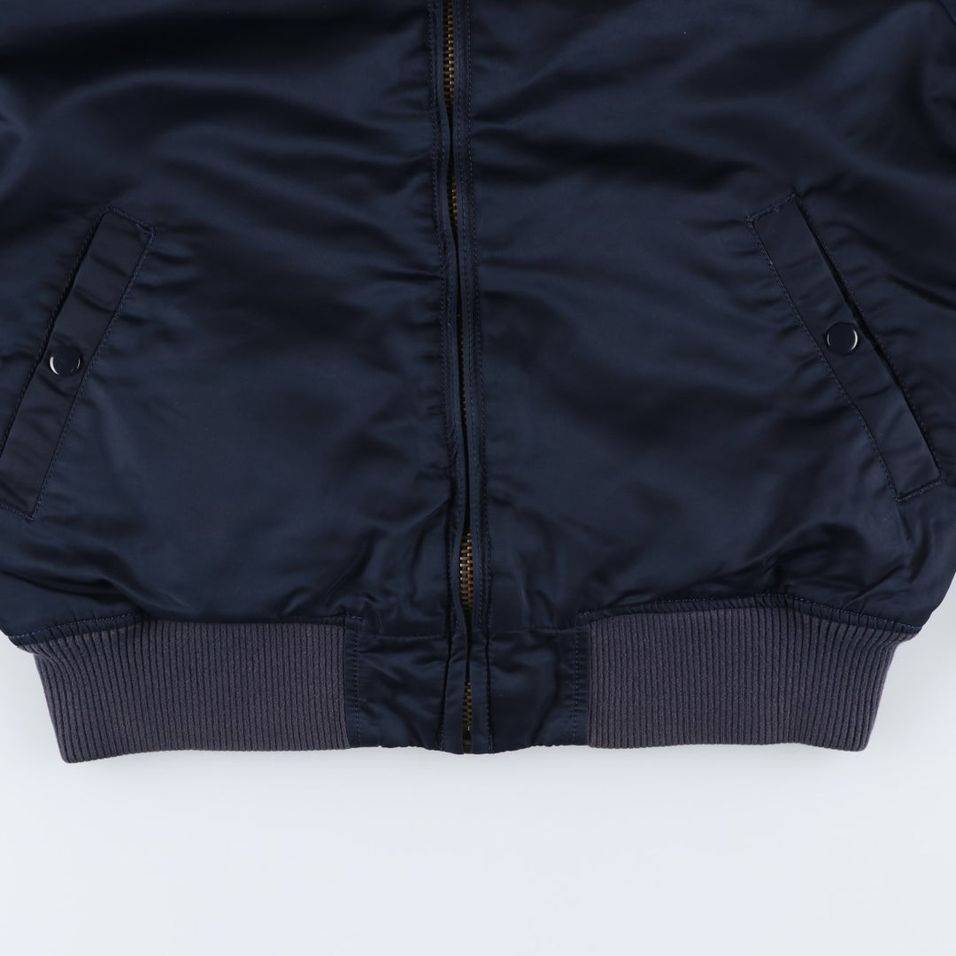 Civilian Alpha MA-1 style padded military flight jacket, men's size L Nylon navy blue type Vintage Second Hand