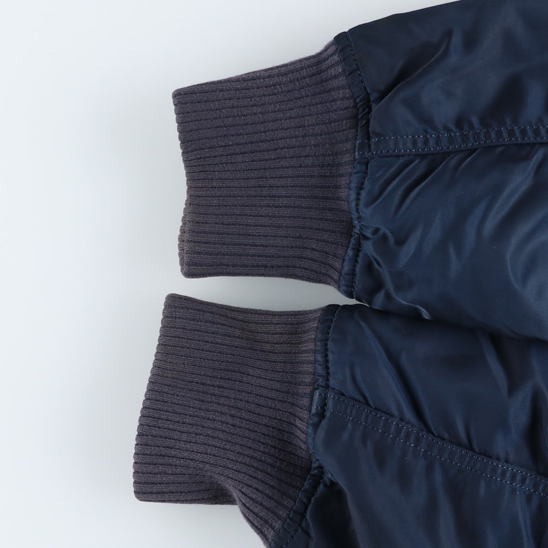 Civilian Alpha MA-1 style padded military flight jacket, men's size L Nylon navy blue type Vintage Second Hand