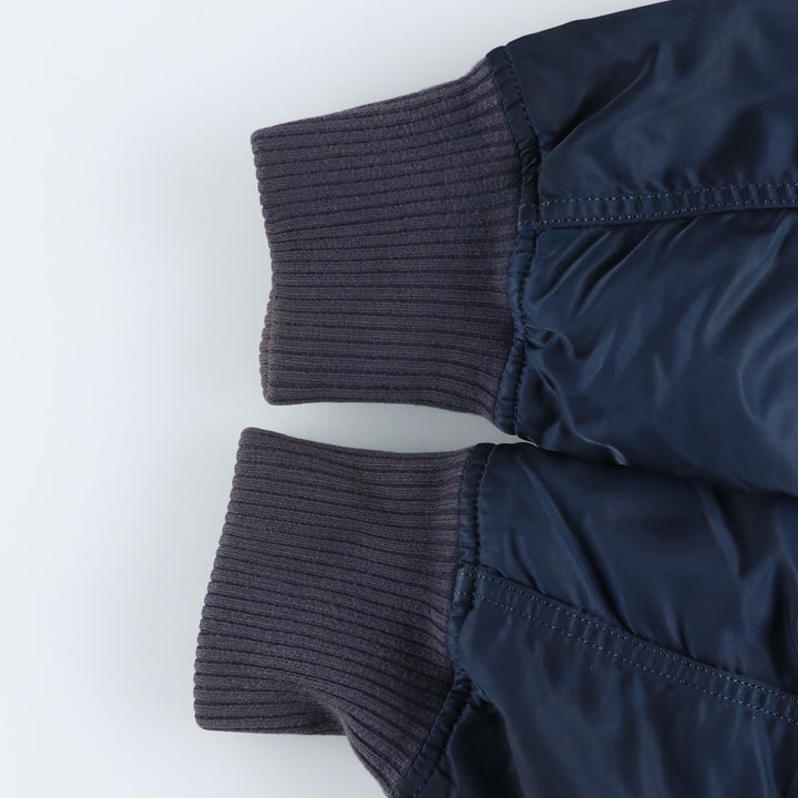 Civilian Alpha MA-1 style padded military flight jacket, men's size L Nylon navy blue type Vintage Second Hand
