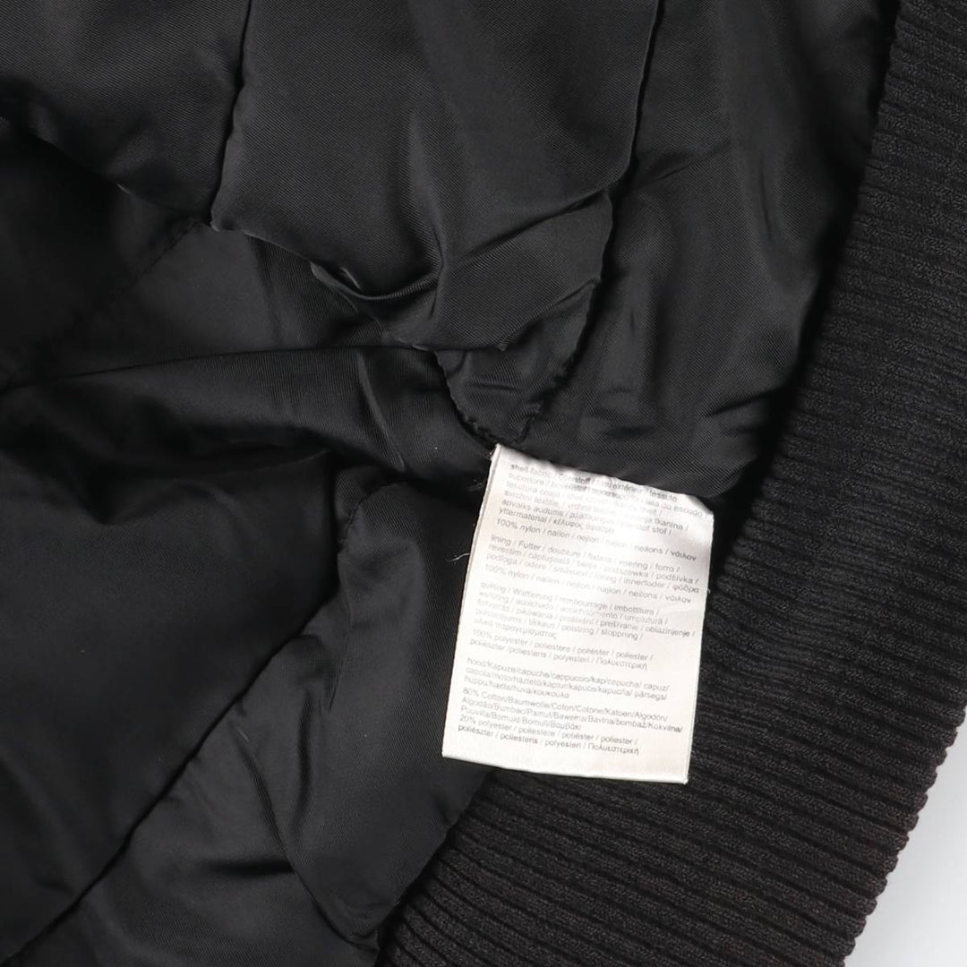 Civilian Alpha MA-1 style padded military flight jacket, men's size L Nylon black type Vintage Second Hand