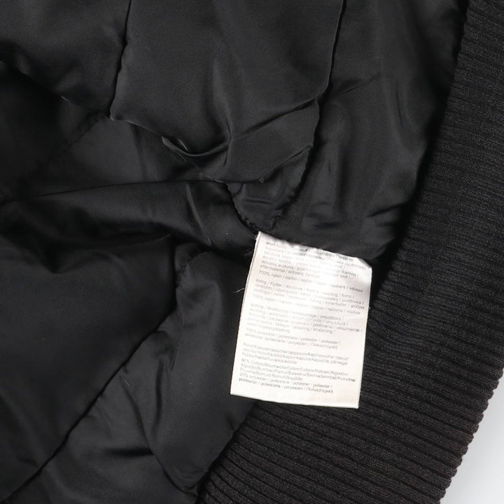 Civilian Alpha MA-1 style padded military flight jacket, men's size L Nylon black type Vintage Second Hand