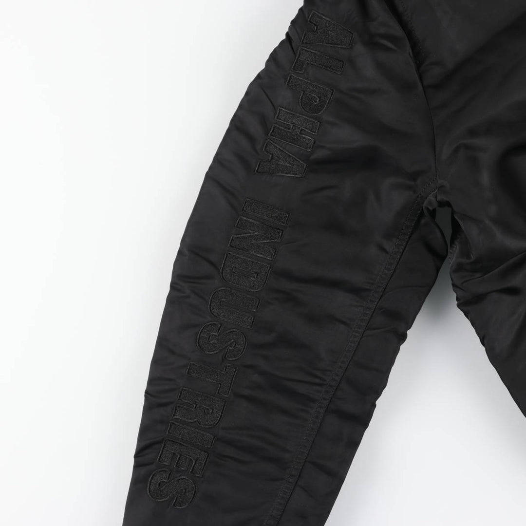 Civilian Alpha MA-1 style padded military flight jacket, men's size L Nylon black type Vintage Second Hand