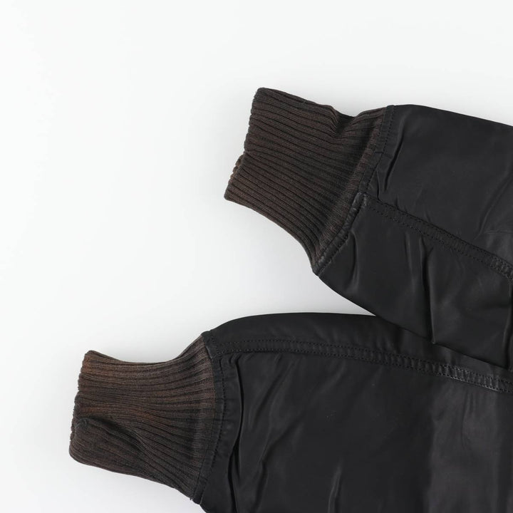 Civilian Alpha MA-1 style padded military flight jacket, men's size L Nylon black type Vintage Second Hand