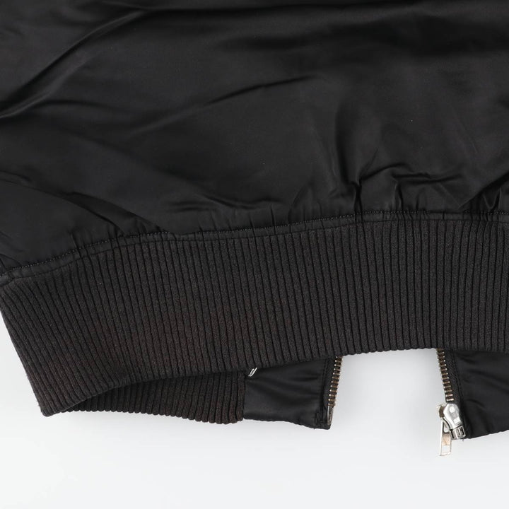 Civilian Alpha MA-1 style padded military flight jacket, men's size L Nylon black type Vintage Second Hand