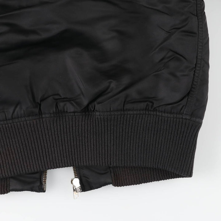 Civilian Alpha MA-1 style padded military flight jacket, men's size L Nylon black type Vintage Second Hand