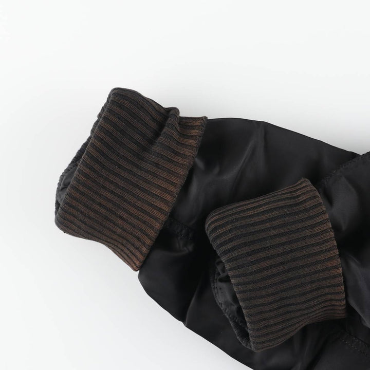 Civilian Alpha MA-1 style padded military flight jacket, men's size L Nylon black type Vintage Second Hand