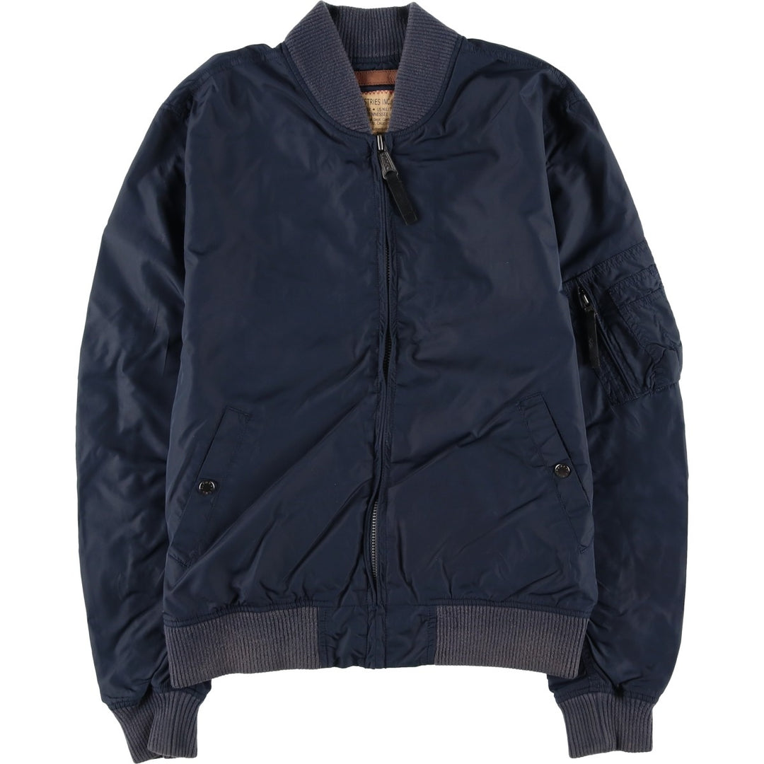 Civilian Alpha MA-1 Military Flight Jacket, Men's Size L Nylon black type Vintage Second Hand