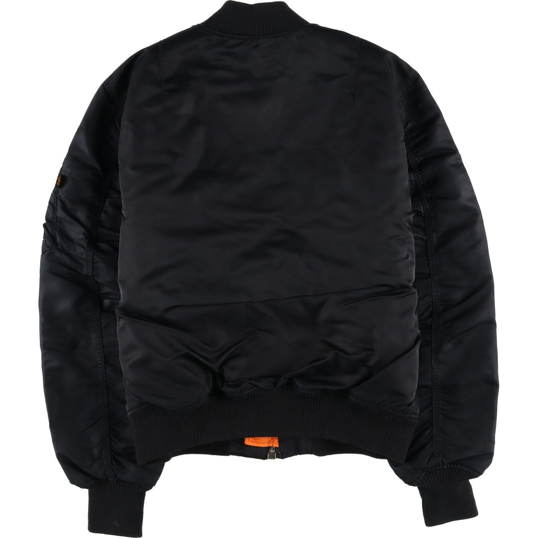Civilian Alpha MA-1 style padded military flight jacket, men's size L Nylon black type Vintage Second Hand